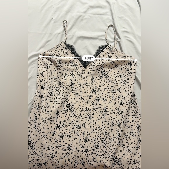 A New Day Black and Cream Spotted Midi Dress with a slit - Picture 5 of 9